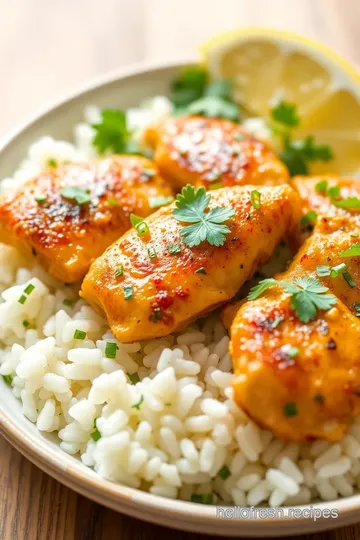 Southwest Spiced Chicken with Cilantro Lime Rice presentation