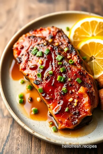 Seared Fresh Tuna Steak with Citrus Soy Glaze presentation