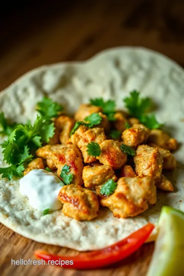 Shawarma-Spiced Chicken Wraps with Garlic Sauce presentation