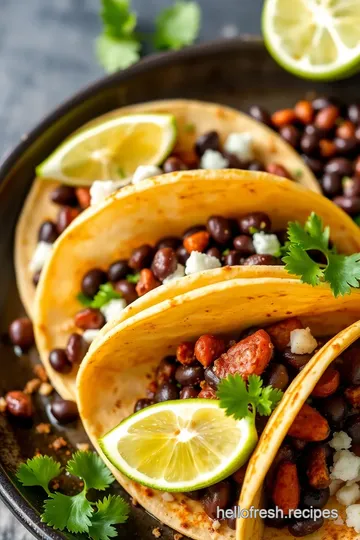 Mexican Black Bean Tacos presentation