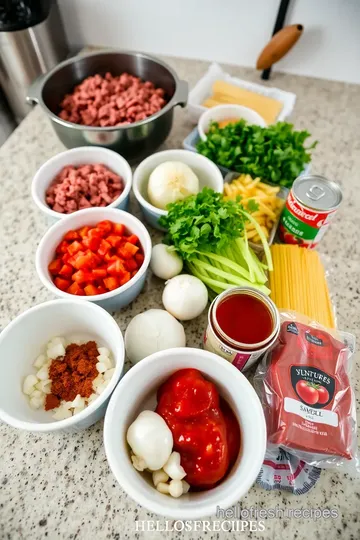 Slow Cooker Beef & Tomato Angel Hair Pasta ingredients