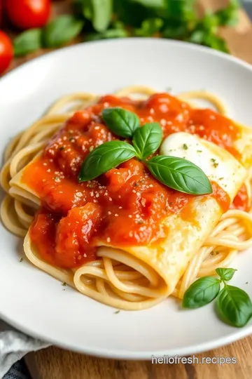 Ultimate Mozzarella Sorrentini Pasta with Basil and Fresh Tomato Sauce presentation