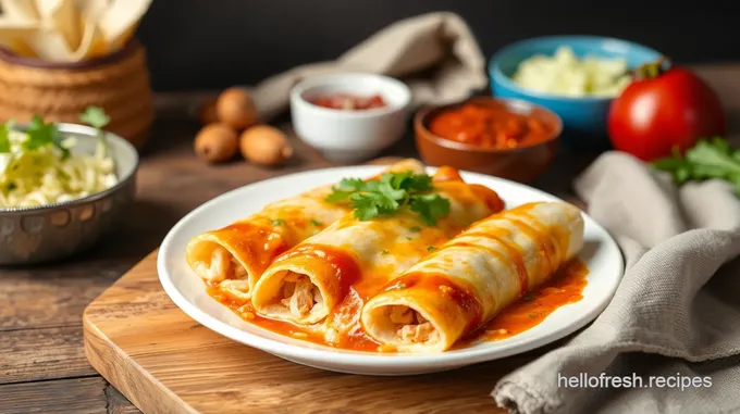 Bake Chicken Enchiladas with Cheese Delight