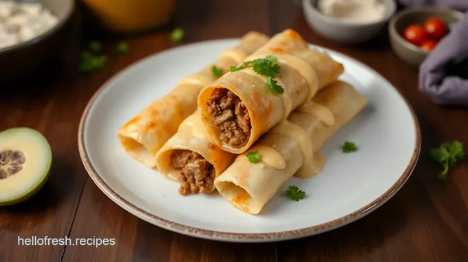 Fried Beef Flautas with Cheesy Flavor