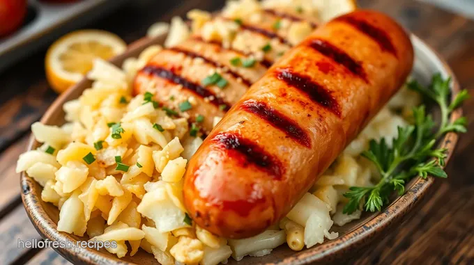 Grilled Fresh Polish Sausage with Sauerkraut