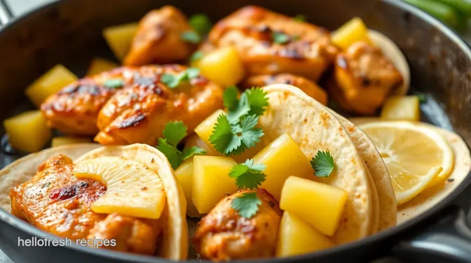 One Pan Pineapple Salsa Chicken Tacos