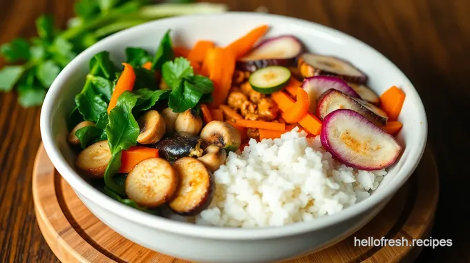 Vibrant Sautéed Bibimbap with Colorful Veggies